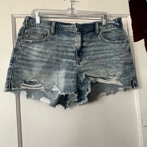 Size L Aerie Jean Shorts with cinch back